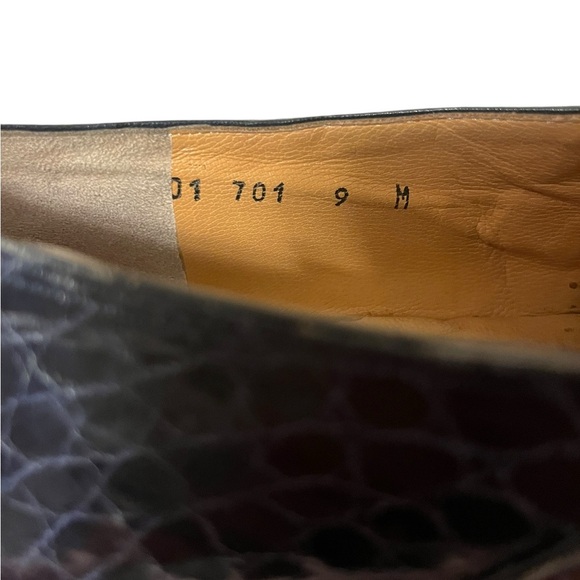 MAURI Alligator BLUE Oxford Monk Strap Alligator Buckle Shoes Men's Size 9 - Picture 15 of 15